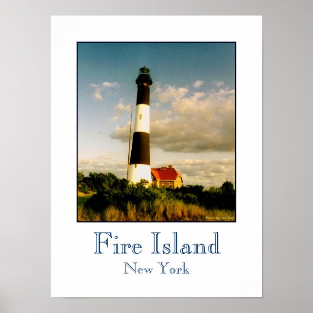 'Fire Island Lighthouse vid solnedgång' Affisch (Framsidan)