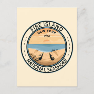 Fire Island National Seashore New York Badge Vykort