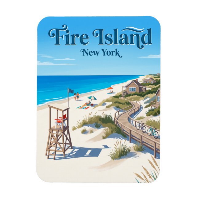 Fire Island New York Magnet (Vertikal)