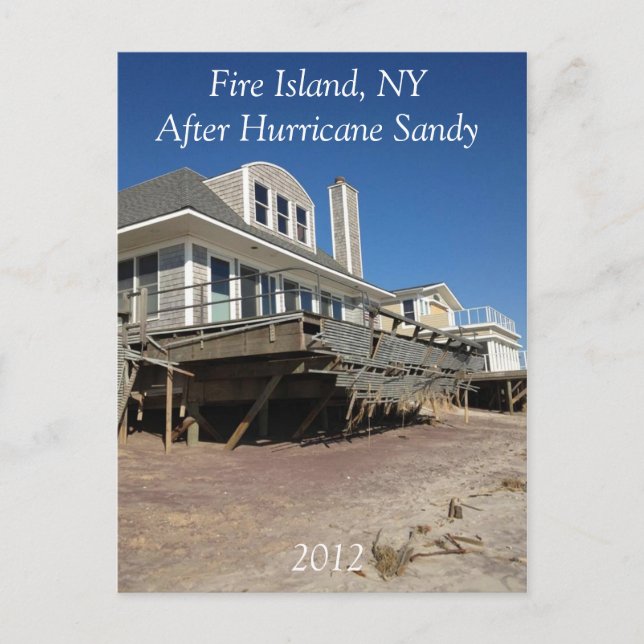 Fire Island NY efter orkanen Sandy 2012 vykort (Framsida)