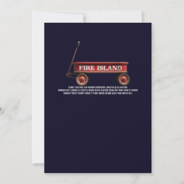 Fire Island retro röda kärra strand sommarlov Inbjudningar