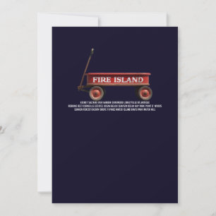 Fire Island retro röda kärra strand sommarlov Inbjudningar