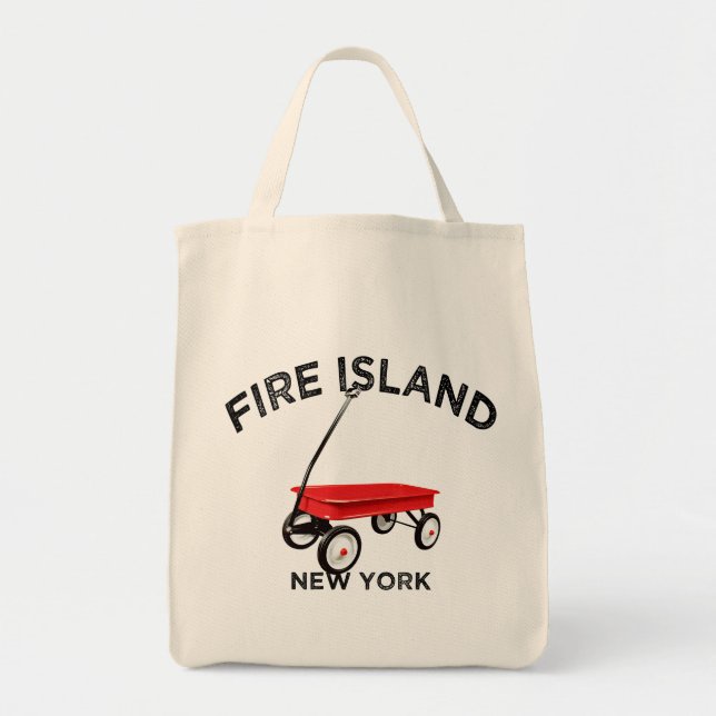 Fire Island stor version Röd Vagn Long Island NY Tygkasse (Framsidan)