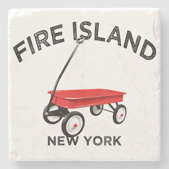Fire Island stor version Röda Vagnen Long Island N Stenunderlägg (Framsidan)
