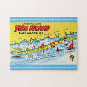 Fire Island Vintage Karta Pussel