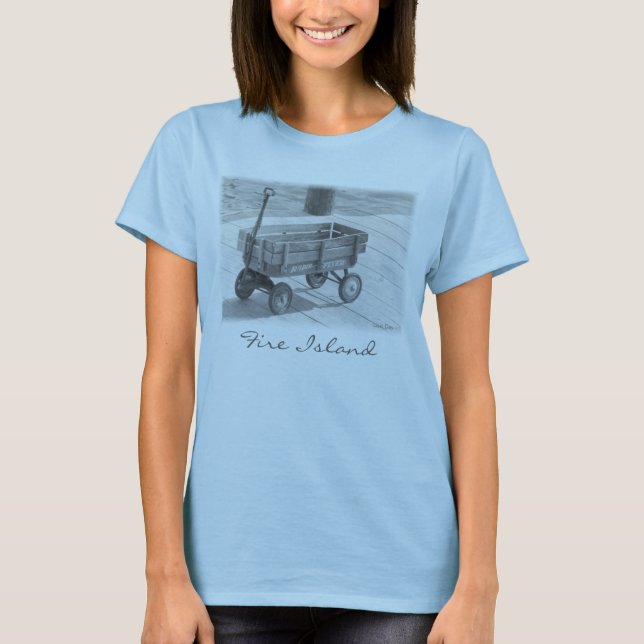 "Fire Island Wagon"-Dam T Shirt (Framsida)