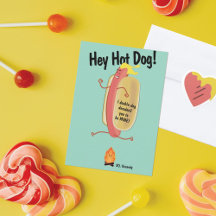Fire Jumping Hot Dog School Alla hjärtans dag-kort
