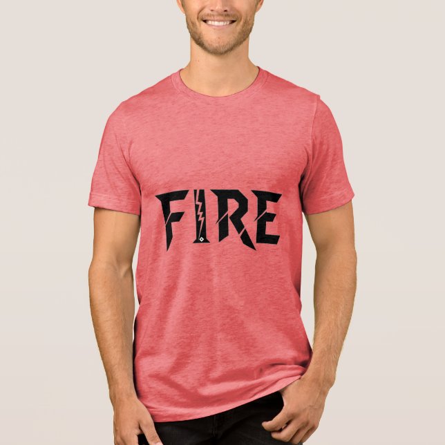 FIRE – Kraftfullt ord typografi T-shirt (Framsida)