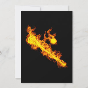 Fire Lacrosse Stick och Boll Lacrosse Player Inbjudningar