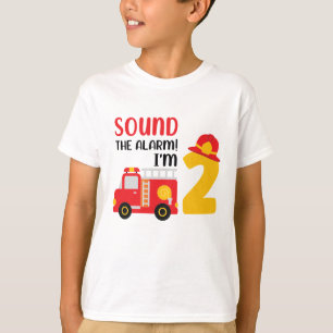 Fire Lastbil 2:a födelsedag Party T Shirt