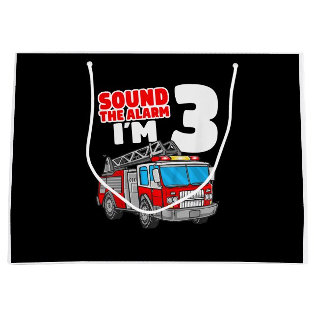 Fire Lastbil 3-årig brandman 3:e födelsedagen (Framsidan)