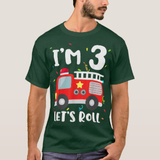 Fire Lastbil 3:e födelsedagen Småbarn Boy Firefigh T Shirt
