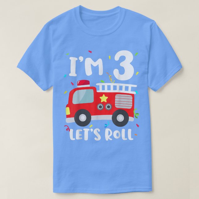 Fire Lastbil 3:e födelsedagen Småbarn Boy Firefigh T Shirt (Design framsida)