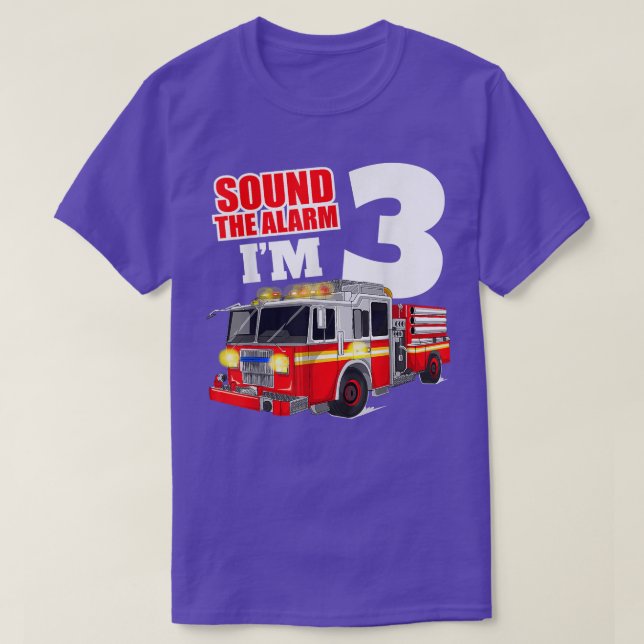 Fire Lastbil 3:e födelsedagstjocken Småbarn-brandm T Shirt (Design framsida)