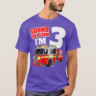 Fire Lastbil 3:e födelsedagstjocken Småbarn-brandm T Shirt