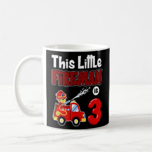 Fire Lastbil 3:e födelsedagstjuppet Småbarn Firefi Kaffemugg