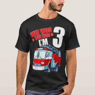 Fire Lastbil 3rd Birthday Boy Småbarn Firefighter T Shirt