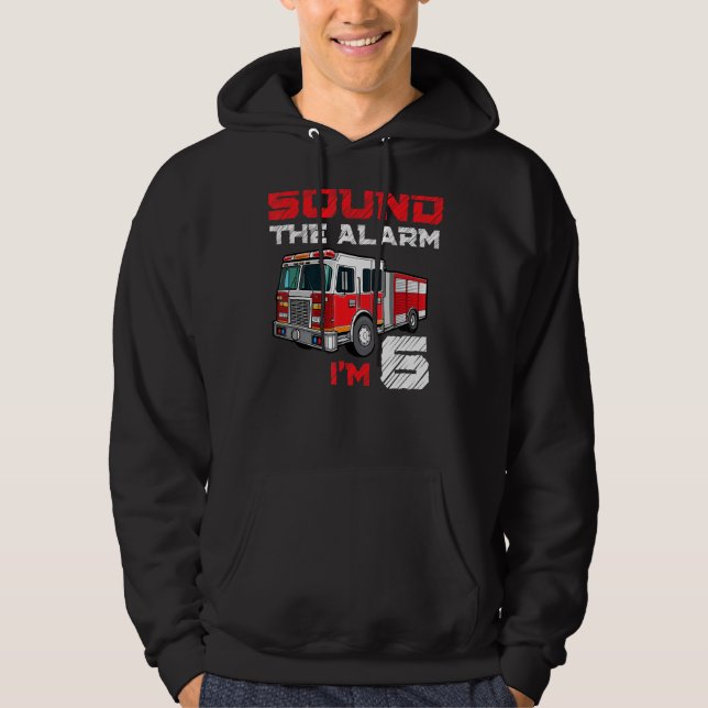 Fire Lastbil 6e Birthday Boy Future Firefighter 6  Hoodie (Framsida)