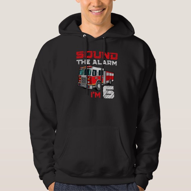 Fire Lastbil 6e Birthday Boy Future Firefighter 6  Hoodie (Framsida)