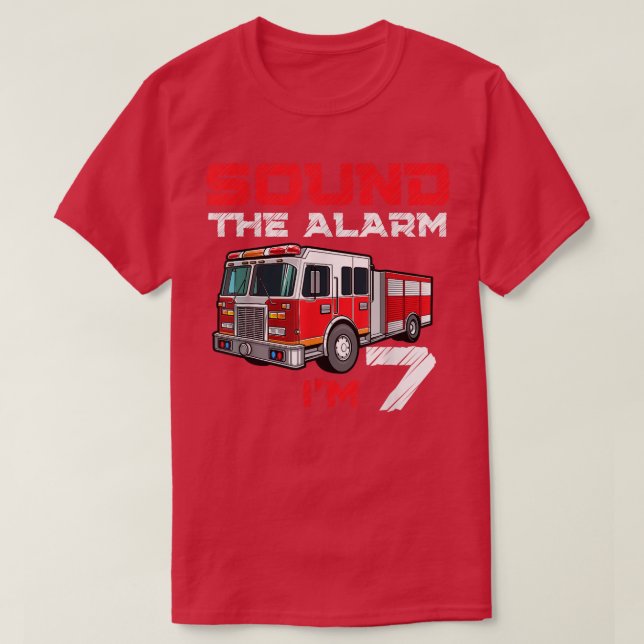 Fire Lastbil 7:e Birthday Boy Future Firefighter 7 T Shirt (Design framsida)