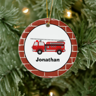 Fire Lastbil Anpassningsbar Ceramic Ornament