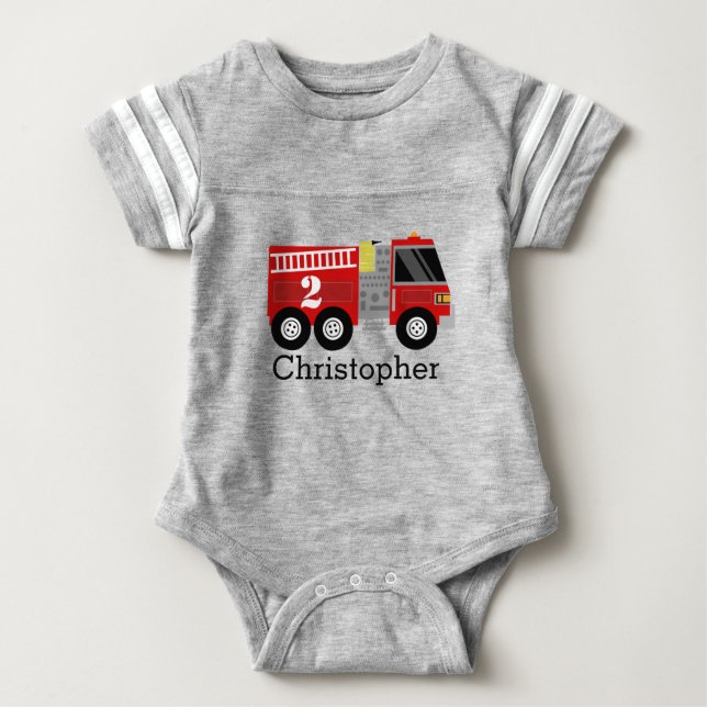 Fire Lastbil Birthday Shirt T Shirt (Framsida)