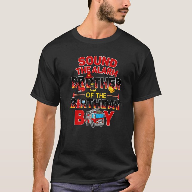 Fire Lastbil Brother Birthday Firefighter pappa Pa T Shirt (Framsida)