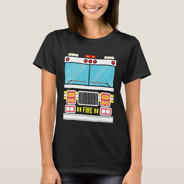 Fire Lastbil Costume Shirt Halloween Costume T (Framsida)