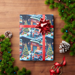 Fire Lastbil Fire Man och jultomten Presentpapper