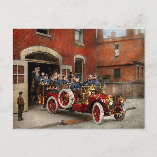 Fire Lastbil - flygvapnet 1911 Vykort (Framsida)