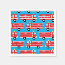 Fire Lastbil Födelsedagsfest Napkins Pappersservett