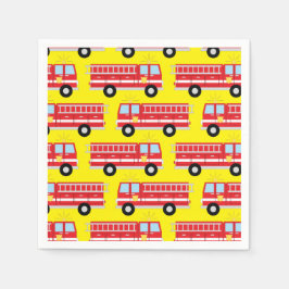 Fire Lastbil Födelsedagsfest Napkins Pappersservett