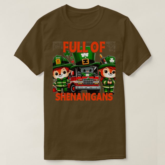 Fire Lastbil Kids Småbarn Boys St patricks day Fir T Shirt (Design framsida)