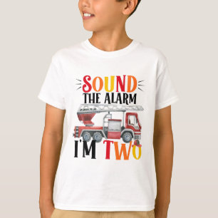 Fire Lastbil Ljud Alarm 2:a födelsedagen T-Shirt