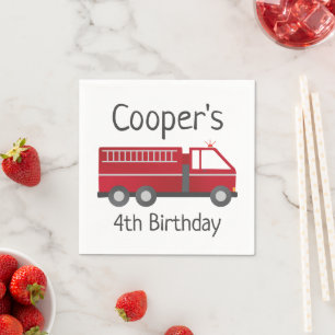 Fire Lastbil Pappra Tallrikar för brandsläckare Pappersservett