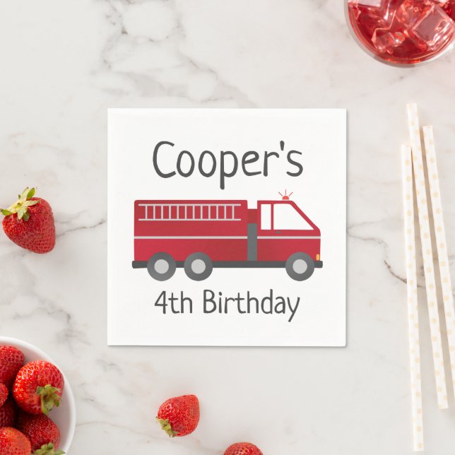 Fire Lastbil Pappra Tallrikar för brandsläckare Pappersservett (Insitu)