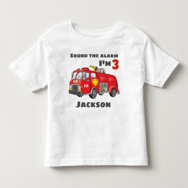 Fire Lastbil Personlig Birthday Tshirt T Shirt (Framsida)
