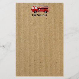 Fire Lastbil Personlig Stationery Kraft Papper