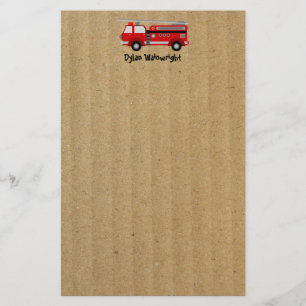 Fire Lastbil Personlig Stationery Kraft Papper