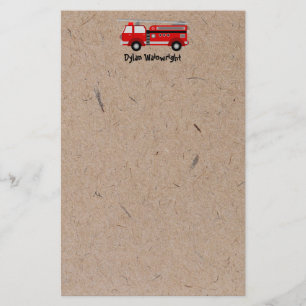 Fire Lastbil Personlig Stationery Kraft Papper