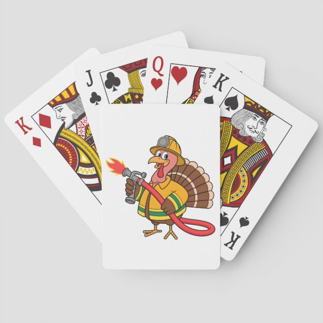 Fire lastbilar Firefighter Thanksgiving Turkiet Casinokort (Baksidan)