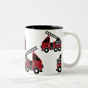 Fire lastbilar mugg