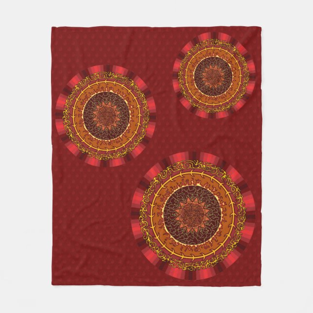 Fire Mandala Fleece Blanket (Framsidan)