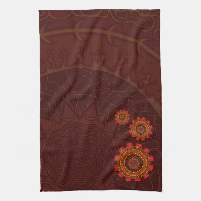 Fire Mandala Hand Towel Kökshandduk (Vertikal)