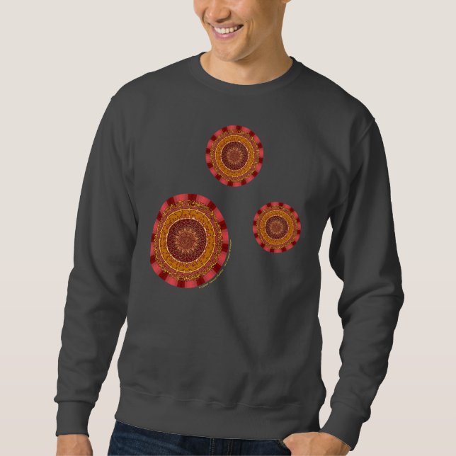 Fire Mandala Manar apparMörk Shirt Lång Ärmad Tröja (Framsida)