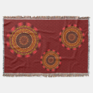 Fire Mandala Throw Blanket Filt