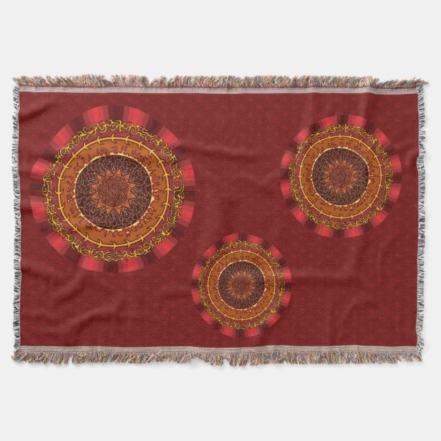 Fire Mandala Throw Blanket Filt (Framsidan)