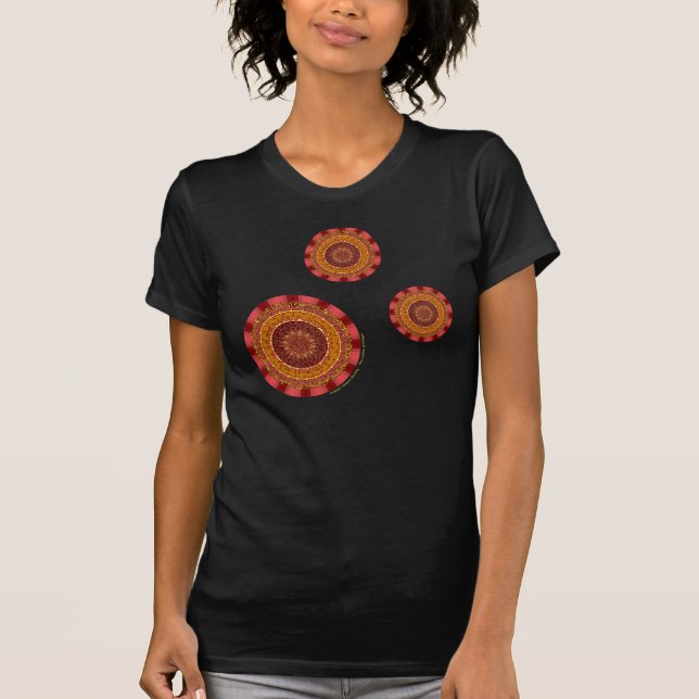 Fire Mandala Women's Mörk Shirt T-shirt (Framsida)