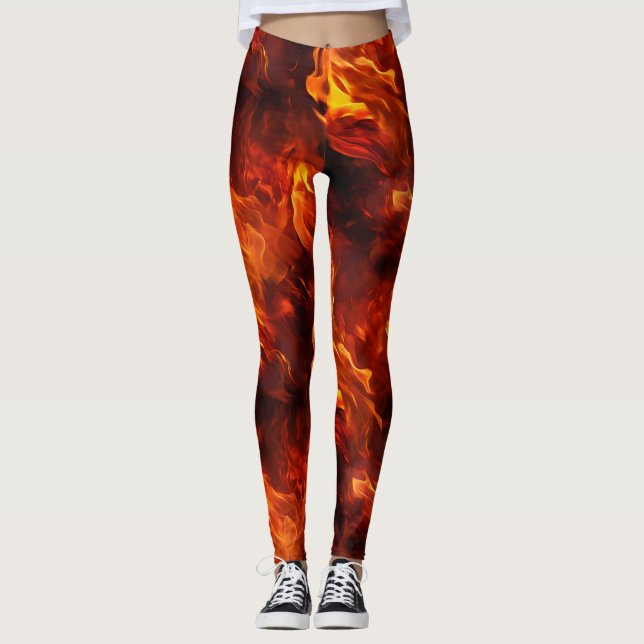 Fire Mönster Leggings (Framsida)