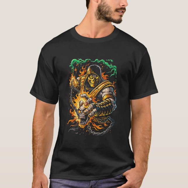 Fire Ninja (Scorpion Style) T Shirt (Framsida)